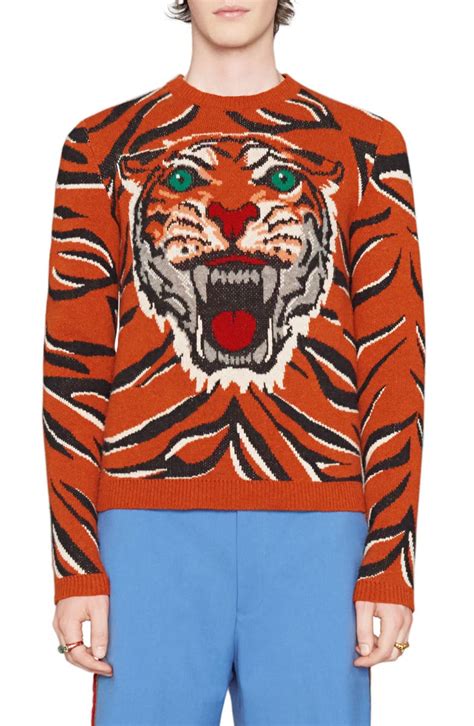 gucci tiger print crewneck sweater|gucci tiger collection.